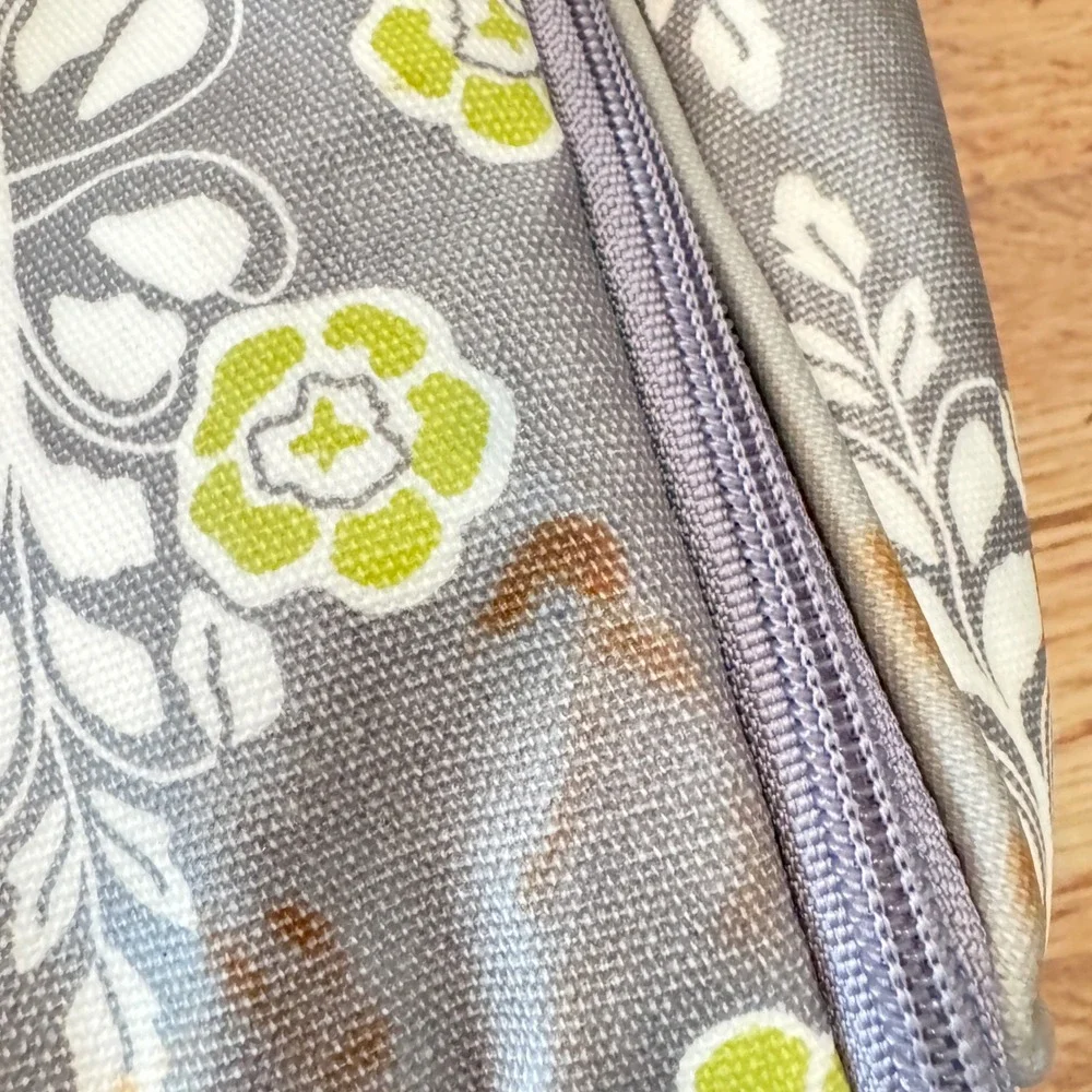 Petunia Pickle Bottom Boxy Backpack Diaper Bag Grey Lime Green Floral Glazed